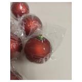 10 CHRISTMAS ORNAMENTS BULBS RED