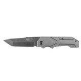 Performance Tool W9357 Non-Reflective Black Tanto Blade Pocket Knife with Inline Blade Lock and Pocket Clip - 8-1/4-Inch Overall Open Length