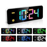 Alarm Clock for Kids -Digital Clock with 7 Color, 4 Dimmable Backlight & 3 Adjustable Volumes, 12/24 Hour, Snooze, Small Clocks for Classroom Bedroom