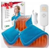 Heating Pad for Neck and Shoulders, Gifts for Women, Men, Mom, Dad, Christmas, Birthday, Mothers Day, Fathers Day - Weighted Neck Heating Pad for Pain Relief, 6 Heat Setting 2H Auto-Off Home Office