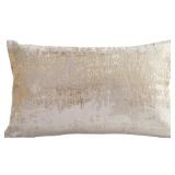 12x20 Pillow Cover Cream White Throw Pillow Covers Subtle Sprinkling of Gold Lumbar Pillow Cover Reversed Soft Beige White Velvet Rectangle Throw Pillow Covers for Bed Couch Sofa Car 1Piece