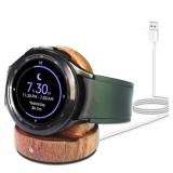 Magnetic Watch Charger Stand for Samsung Watch, Wood Galaxy Watch Charging Dock Fast Charging,Portable Wireless Charging Station for Samsung Galaxy Watch 6/5/4/3/2/Active 2/1/S3 Series (Walnut)