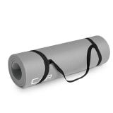 CAP Barbell High Density Exercise Mat with strap, 68"x24" 12mm - Gray - small cut on side