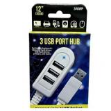 Kole Imports 3-Port USB Expander - White