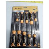 Dr. Camp Professional Quality 10 Piece Screwdriver Set - Magnetic Tip