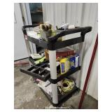 Aluminum And Plastic 3 Tier Rolling Cart