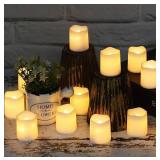 BUNDLE OF 12 SHYMERY LED FLAMELESS VOTIVE CANDLES - WARM LIGHT