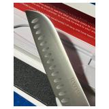 *NIB* RYORI Santoku Knife - wood handle w/ Plastic protective blade cover