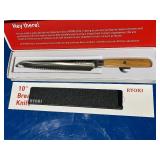 *NIB* 10” RYORI Bread Knife - wood handle w/ Plastic protective blade cover