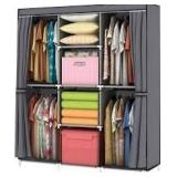 Wardrobe Storage Closet Clothes Portable Wardrobe Storage Closet Portable Closet Organizer Portable Closets Wardrobe Closet Organizer Shelf Wardrobe Clothes Organizer Standing Closet Gray