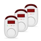 Carbon Monoxide Detectors 3pk - Hembisen Carbon Monoxide Detector Plug in Type CO Alarm Monitor with Digital Display, Accurate & Easy to Read, for Home/Kitchen/Hotel/Bedroom (White)