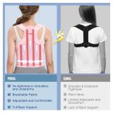 Fit Geno Back Brace Posture Corrector for Women: Shoulder Straightener Adjustable Full Back Support Upper and Lower Back Pain Relief - Scoliosis Hunchback Hump Thoracic Spine Corrector Pink Medium