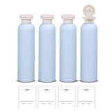 ASEVAT Plastic Empty Squeeze Bottle Refillable Lotion Containers, Plastic Cream Shampoo Leak Proof Travel Bottles (Blue, 8.8-Ounce-4-Pack)