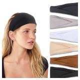 IVARYSS Headbands for Women, Non-Slip, Premium Stretchy Head Bands Hair Accessories,Wear for Yoga, Fashion, Working Out, Travel or Running, 6 Pack, Neutral