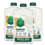 Seventh Generation Hand Dish Wash Refill, Lemongrass & Clementine, 3pk 50z (Caps Broke)