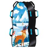 Sunlite Sports 45" Winter Wonderland Foldable Snow Sled, Fits 2 Children or 1 Adult, Ultra Portable, Strong and Durable, Sturdy Fabric Stitching, Handles with Steering, Kid