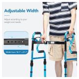 Walkers for Seniors with Front Wheels by Health Line Massage Products, Standard Walker with Width Adjustable and Support Up to 350lbs, Lightweight Walkers for Seniors