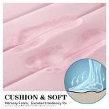 BYSURE Bathroom Rugs Sets 2 Piece, Memory Foam Non Slip Extra Soft Absorbent Machine Washable Toilet Bath Mats (Pink, 17x24+20x32)