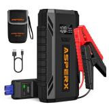 ASPERX Car Jump Starter, 2000A Peak Battery Jump Starter for Up to 7.0L Gas or 5.5L Diesel Engine, 12V Portable Battery Starter Power Pack with 1.4 INCH LCD Display