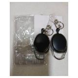 KTRIO 2 Pack Retractable ID Badge Holder with Clip Badge Reels, Clear ID Card Holder with 24" Pull Cord with Carabiner Badge Reel