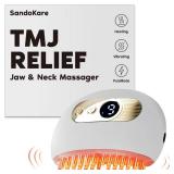 SandoKare TMJ Relief Products Jaw, TMJ Relief Massager, Vibration and Heating, Ergonomic Multi-Needle Design TMJ Massage Tool, Effective Jaw & Neck Pain, Grinding and Clenching Teeth Relief, White