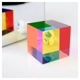 ZhuoChiMall CMY Mixing Colour Cube, 60mm (2.36 inch) Acrylic Color Prism Cube, CMYcube for Home or Office Decor, STEM/STEAM Desktop Physics Toys, Science Learning Educational Gift for Kids