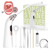 Voraiya Electronic Tonsil Stone Remover Vacuum,10 in 1 Tonsil Stone Removal Kit, 5 Modes Tonsil Stone Cleaner Instant Suction Tool, Easy to Use, Fresh Breath, Mouth Cleaning Oral Care (White)