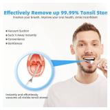 Voraiya Electronic Tonsil Stone Remover Vacuum,10 in 1 Tonsil Stone Removal Kit, 5 Modes Tonsil Stone Cleaner Instant Suction Tool, Easy to Use, Fresh Breath, Mouth Cleaning Oral Care (White)