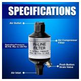 LE LEMATEC Air Compressor Water Separator, 1/4 NPT Inline Filter & Moisture Trap for Pneumatic Tools, HVLP Spray Paint Gun & Airbrush, Durable Compressed Air Dryer with Easy Drain Valve, AI303