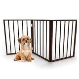 Foldable Free-Standing Wooden Pet Gate by PETMAKER