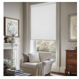 ChrisDowa Cordless Free-Stop 100% Blackout Blinds for Windows, Roller Windows Shades with Thermal Insulated, UV Protection Fabric for Living Room, Office and Home. Easy to Install.White,55" W X 72" H