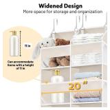 Over the Door Organizer 5 Tiers,Extra Large Behind Door Storage of 10 Compartments,50 lbs Weight Capacity Over the Door Storage, Door Hanging Organizer for Closet, Diaper Organizer, Toy Storage, Beige