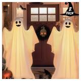 Halloween Decorations - Halloween Decorations Outdoor - 2 Pack Large Light-Up Spooky Ghosts with 2 Modes LED Light - Scary Standing Ghosts Decor for Front Door Porch Yard Home Party