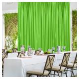 AK TRADING CO. 10 feet x 10 feet Light Green Polyester Backdrop Drapes Curtains Panels with Rod Pockets - Wedding Ceremony Party Home Window Decorations, 5FT x 10FT