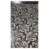 1 Pc Sheer Floral Pattern Black and Gold Curtain Panel (40in x 52in)