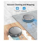 Robot Vacuum and Mop Combo, 2 in 1 Mopping Robot Vacuum Cleaner with Schedule, Wi-Fi/Voice/App, Strong Suction, Ease of Use, Self-Charging Robotic Vacuum, Slim, Ideal for Hard Floor, Pet Hair, Carpet 