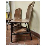 (4) Wooden Dining Room Chairs W/Black Metal Bases