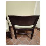 (4) Tan Cushioned Dining Chairs With Wooden Backs