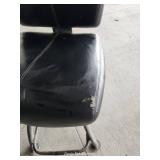 (4) Counter Height Black And Purple Cushioned Swivel Chairs