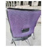 (4) Counter Height Black And Purple Cushioned Swivel Chairs