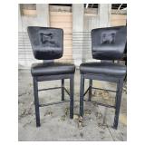 (4) Black Cushioned Bar Stool Chairs