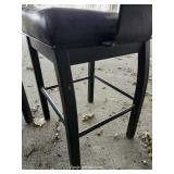 (4) Black Cushioned Bar Stool Chairs