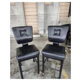 (4) Black Cushioned Bar Stool Chairs