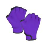 FitsT4 Sports Aqua Gloves Webbed Paddle Swim Gloves Fitness Water Aerobics and Swimming Resistance Training Gloves for Men Women Children Purple L