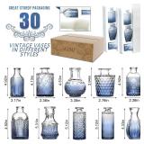 Arme Bud Vases Set of 30, Blue Vases for Centerpieces, Clear Bud Vase in Bulk, Mini Flower Vintage Cute Vases for Centerpieces, Small Glass Vases for Wedding Decor, Home Table Flower Decor