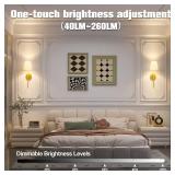 JOFIOS Wall Lights Battery Operated Wall Sconces Set of 2,Gold Wireless Wall Sconces, 9 Colors Modes Rechargeable Wall lamp for Bedroom Living Room