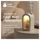 Mipow X Miffy Cool Mist Humidifier - Ultrasonic Quiet , Mini Cute Humidifier with Night Light for Bedroom/Babies Nursery/Office, 380ml