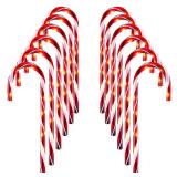 Twinkle Star Christmas Candy Cane Lights, 12 Pcs Christmas Pathway Markers with 72 Count Incandescent Warm White Fairy Lights for Outdoor Holiday Walkway Patio Garden Christmas Decorations