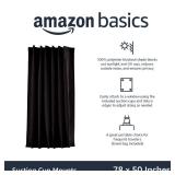 Amazon Basics Portable Blackout Curtain Shade with Suction Cups, 50" x 78", 1-Pack, Black