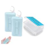 Holy rose Portable Dental Floss Picks Dispenser 2 Box,Travel Floss Case with Adult Floss Sticks 80Count,Portable Flosser Toothpick Perfect for Home,Travel Cleaning Teeth,Tool for Oral Care(Blue